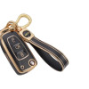 Keycare TPU Key Cover Compatible for Zest, Bolt, Zica, Tiago, Tigor, Nexon, Hexa, Safari Storme, Harrier flip Key | TP29 Gold Black